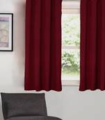 Plain Solid Blackout Burgundy  Window Curtain