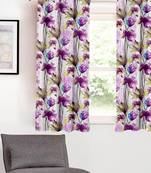 Printed Room Darkening Purple Window Curtain