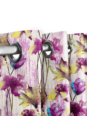 Printed Room Darkening Purple Window Curtain 2