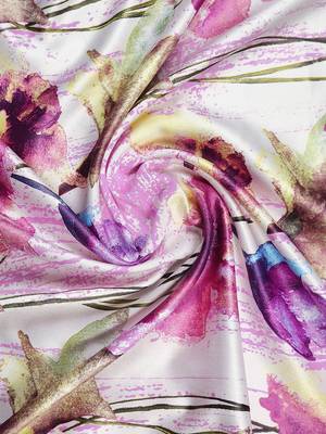Printed Room Darkening Purple Window Curtain 3