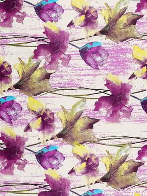 Printed Room Darkening Purple Window Curtain 4
