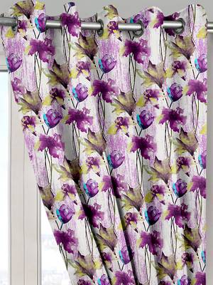 Printed Room Darkening Purple Window Curtain 5