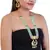 Mint Brass Meenakari Beaded Kundan Necklace Set with Earrings