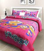 Ridan cotton printed multicolour double bed sheet with pillow cover