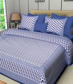 Ridan cotton printed multicolour double bed sheet with pillow cover
