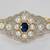 Ad Ink Blue N White Stone Studded Bracelet With Real Pearls