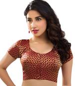 Maroon Brocade Readymade-Blouse In Traditional Katori Cut From Muhenera 