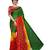 women's multicolor chiffon bandhani and lehariya style saree with blouse piece