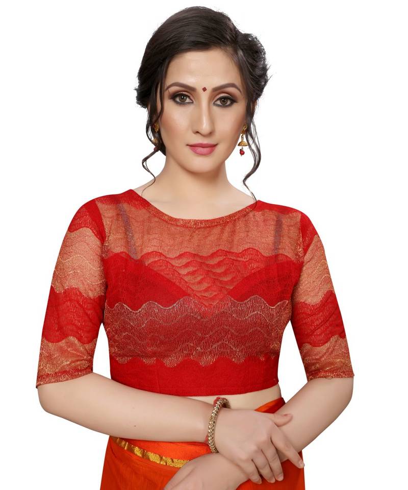 women's multicolor chiffon bandhani and lehariya style saree with blouse piece