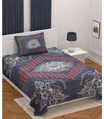 Multicolor cotton single bed sheet with one pillow cover