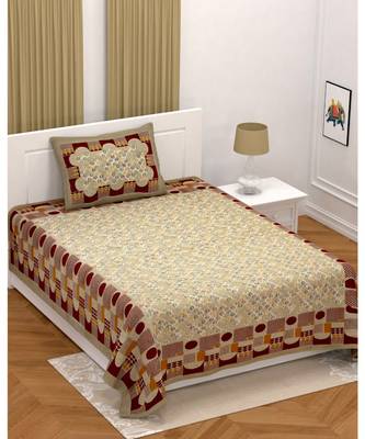 Multicolor cotton single bed sheet with one pillow cover 1