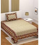 Multicolor cotton single bed sheet with one pillow cover