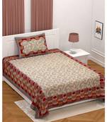 Multicolor cotton single bed sheet with one pillow cover