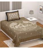 Multicolor cotton single bed sheet with one pillow cover