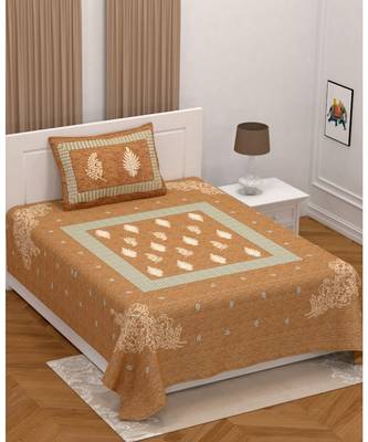 Multicolor cotton single bed sheet with one pillow cover 1