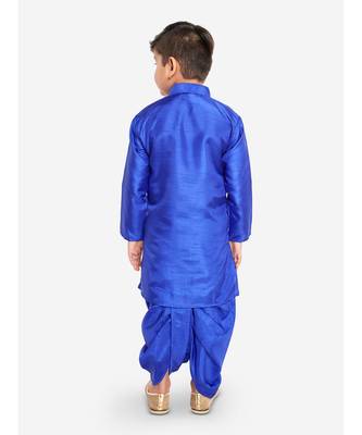 Blue Mirror Work Boys Kurta  Dhoti 4