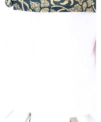 Indigo and  White Front Panel Kurta Dhoti 5