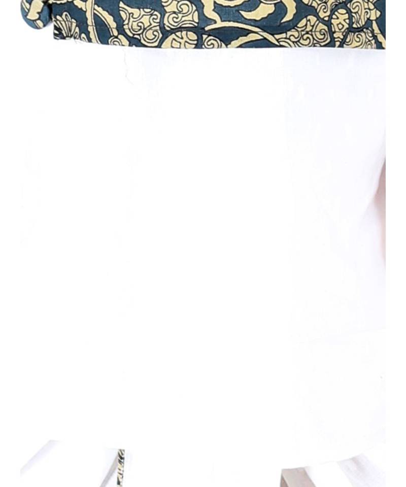 Indigo and  White Front Panel Kurta Dhoti