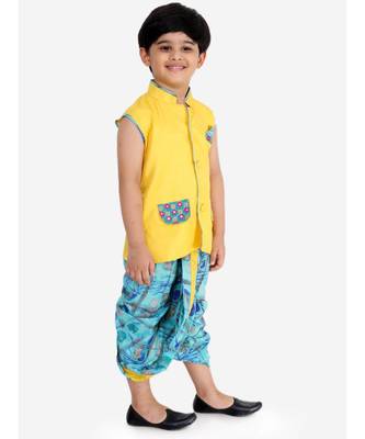 Yellow Festive Jacket With Dhoti 3