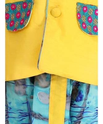 Yellow Festive Jacket With Dhoti 5
