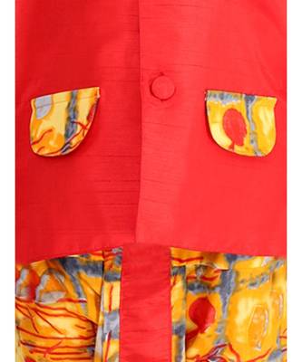 Red Festive Jacket With Dhoti 5