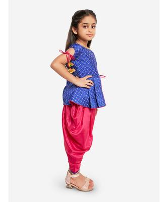 Blue Embroidred Work Short Kurti With Dhoti 2