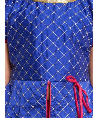 Blue Embroidred Work Short Kurti With Dhoti 4