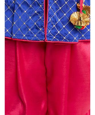 Blue Embroidred Work Short Kurti With Dhoti 5