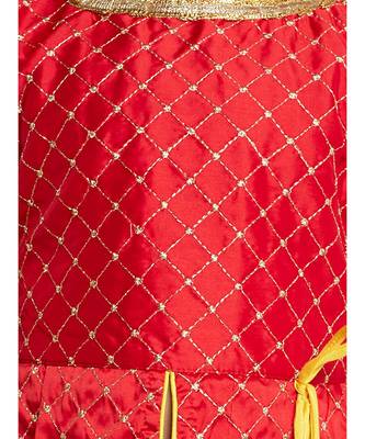 Red Embroidred Work Short Kurti With Dhoti 4