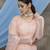 Peach Thread embroidered net Semi Stitched bridal lehenga