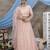 Peach Thread embroidered net Semi Stitched bridal lehenga