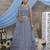 Grey Thread embroidered net Semi Stitched bridal lehenga