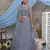 Grey Thread embroidered net Semi Stitched bridal lehenga