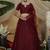 Maroon Thread embroidered net Semi Stitched bridal lehenga