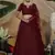 Maroon Thread embroidered net Semi Stitched bridal lehenga