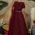 Maroon Thread embroidered net Semi Stitched bridal lehenga