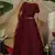 Maroon Thread embroidered net Semi Stitched bridal lehenga