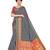 Grey woven poly silk saree with blouse