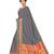 Grey woven poly silk saree with blouse