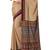 Cream printed crepe saree with blouse
