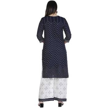 Women's rayon  black printed work  kurti with  printed  duptta with palazzo 3