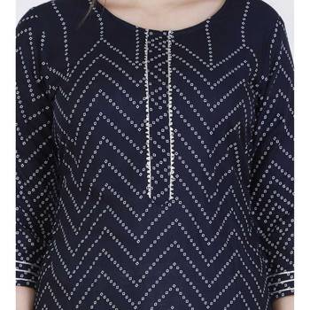 Women's rayon  black printed work  kurti with  printed  duptta with palazzo 4