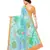 Blue printed organza saree with blouse