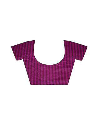 Purple printed silk blend saree with blouse 4