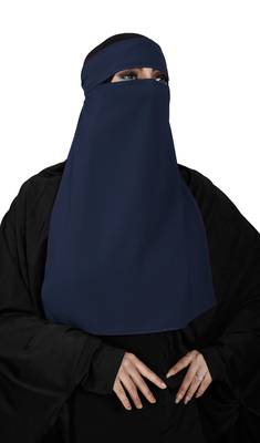 JSDC Bubble Georgette Plain Single Layer Niqab Parda 1