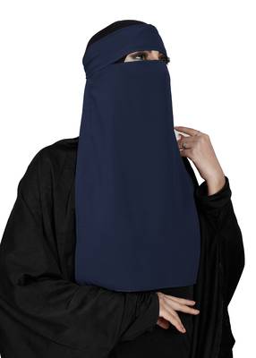 JSDC Bubble Georgette Plain Single Layer Niqab Parda 2