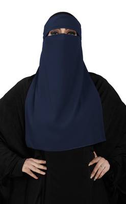 JSDC Bubble Georgette Plain Single Layer Niqab Parda 3