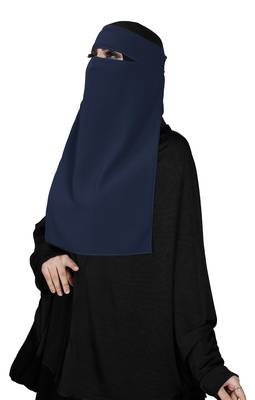 JSDC Bubble Georgette Plain Single Layer Niqab Parda 4