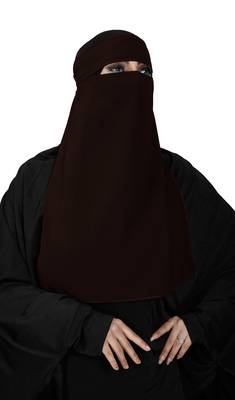 JSDC Women's Georgette Plain Single Layer Niqab Nosepiece 1