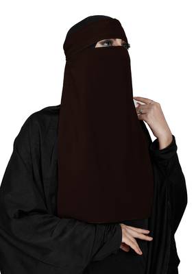 JSDC Women's Georgette Plain Single Layer Niqab Nosepiece 2